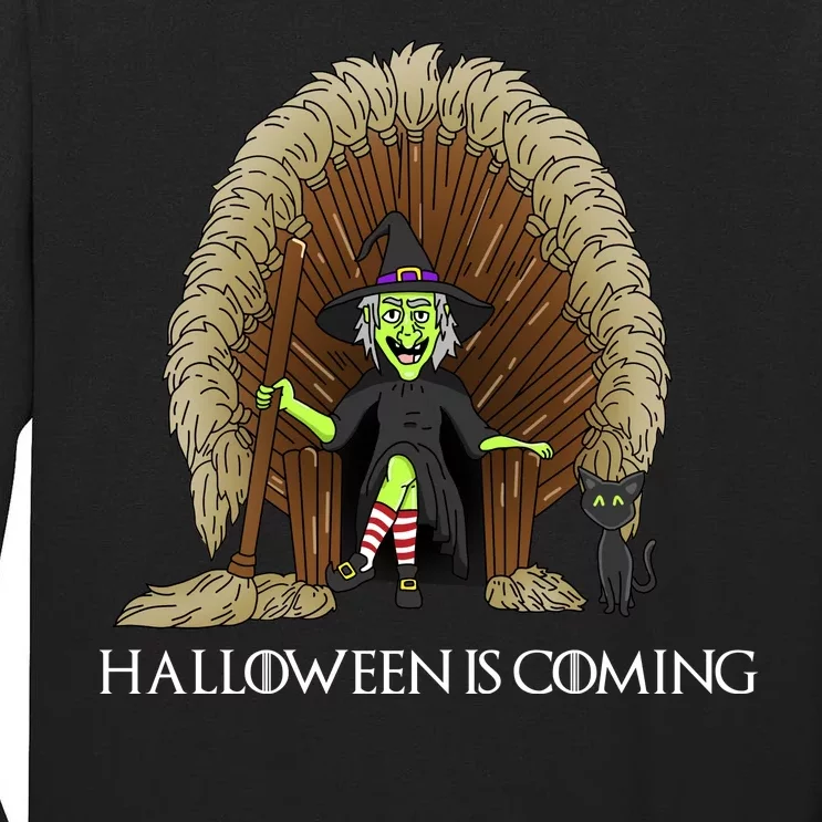 Halloween Is Coming Witch Brooms Throne Tall Long Sleeve T-Shirt