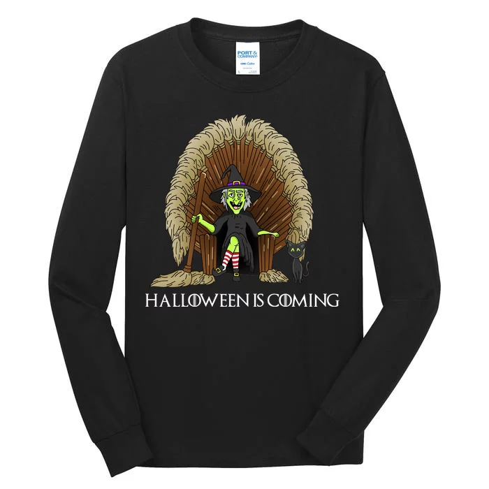 Halloween Is Coming Witch Brooms Throne Tall Long Sleeve T-Shirt