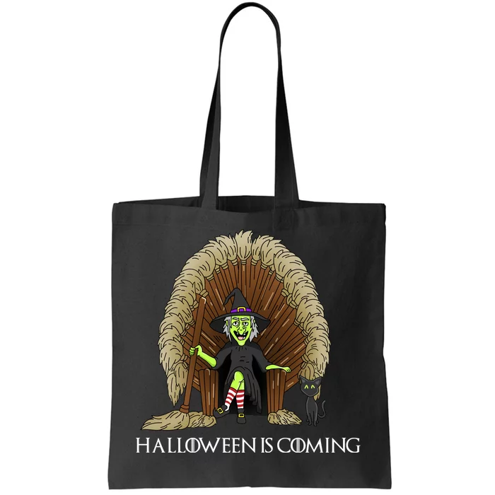 Halloween Is Coming Witch Brooms Throne Tote Bag