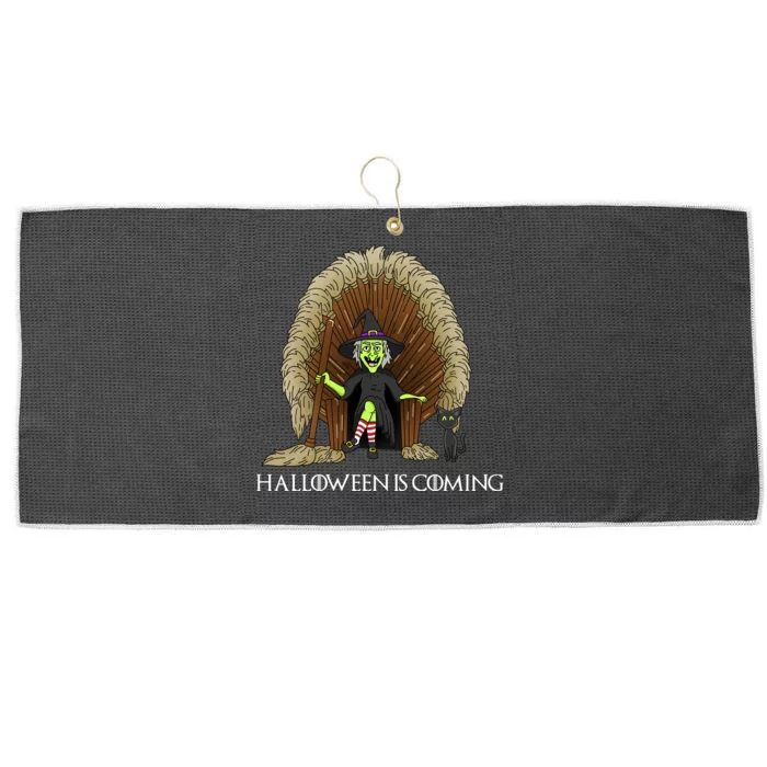 Halloween Is Coming Witch Brooms Throne Large Microfiber Waffle Golf Towel