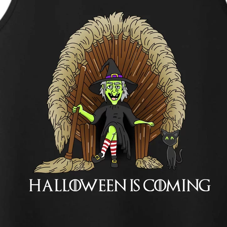 Halloween Is Coming Witch Brooms Throne Performance Tank