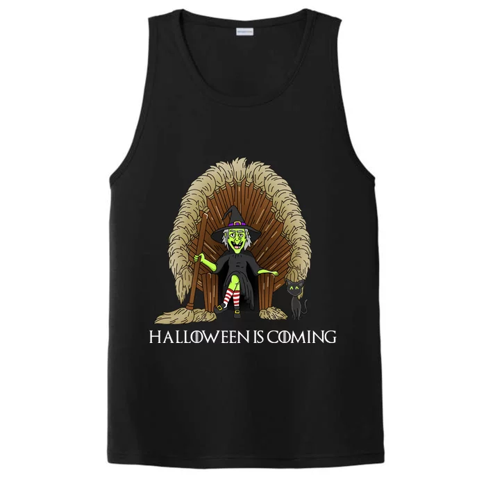 Halloween Is Coming Witch Brooms Throne Performance Tank