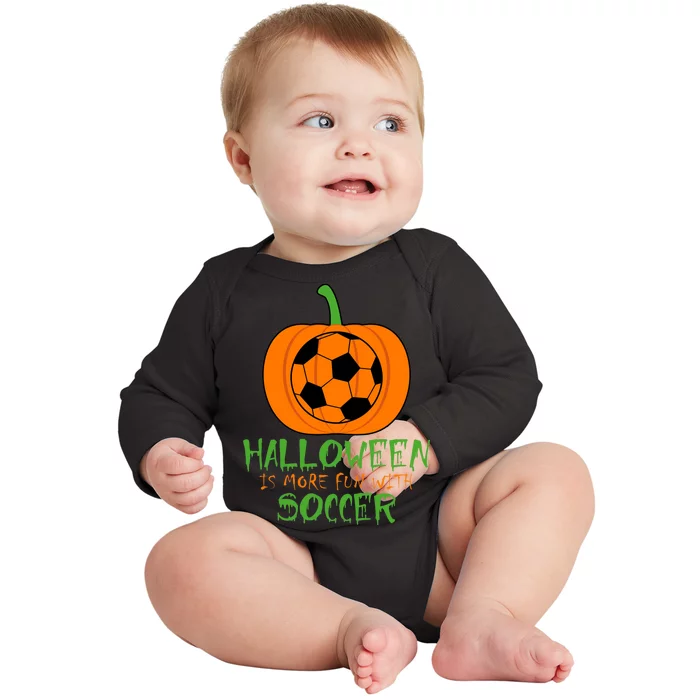 Halloween Is More Fun With Soccer Baby Long Sleeve Bodysuit