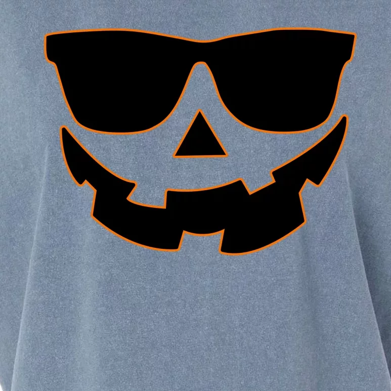 Halloween Jack-O- Lantern With Shades Garment-Dyed Women's Muscle Tee