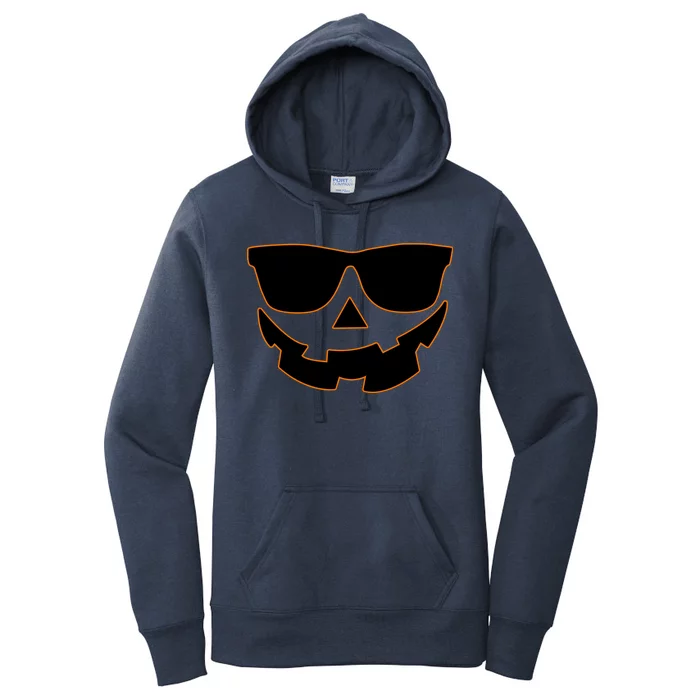 Halloween Jack-O- Lantern With Shades Women's Pullover Hoodie