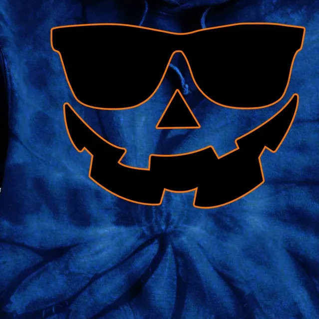 Halloween Jack-O- Lantern With Shades Tie Dye Hoodie