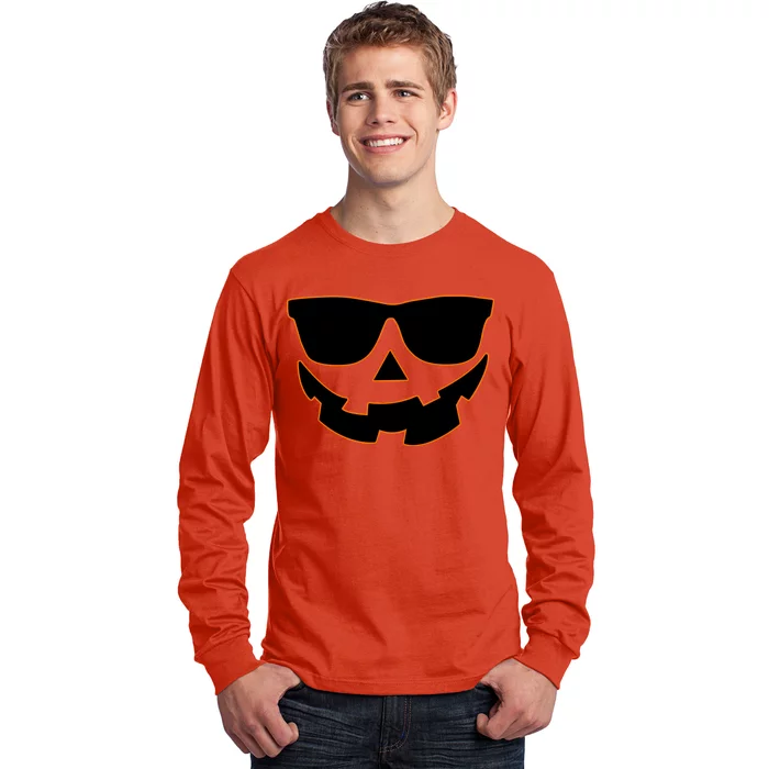 Halloween Jack-O- Lantern With Shades Long Sleeve Shirt