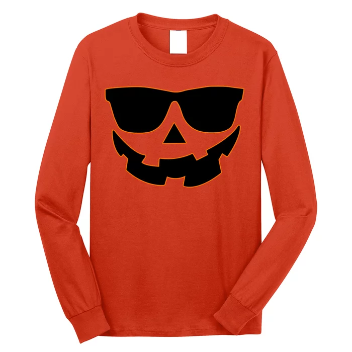 Halloween Jack-O- Lantern With Shades Long Sleeve Shirt