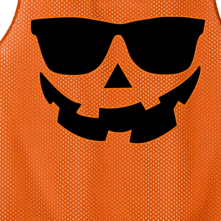 Halloween Jack-O- Lantern With Shades Mesh Reversible Basketball Jersey Tank