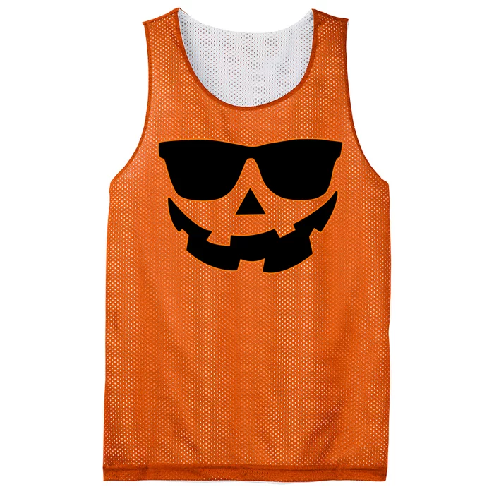 Halloween Jack-O- Lantern With Shades Mesh Reversible Basketball Jersey Tank