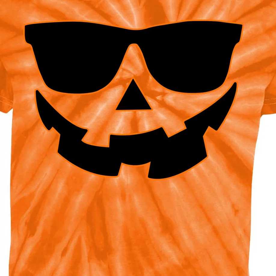 Halloween Jack-O- Lantern With Shades Kids Tie-Dye T-Shirt