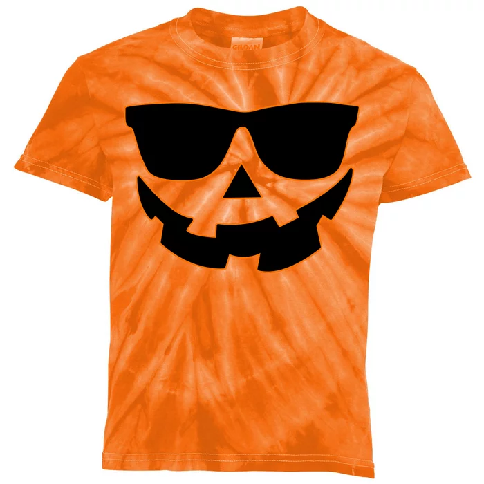 Halloween Jack-O- Lantern With Shades Kids Tie-Dye T-Shirt