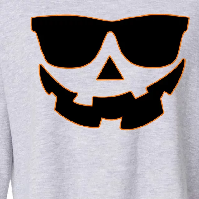 Halloween Jack-O- Lantern With Shades Cropped Pullover Crew