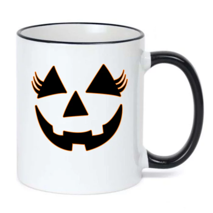 Halloween Jack-O-Lantern With Lashes Black Color Changing Mug