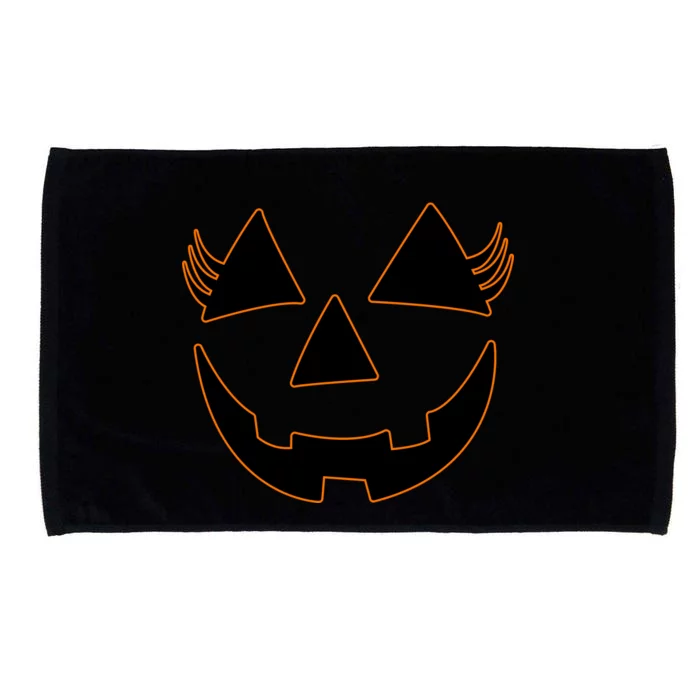 Halloween Jack-O-Lantern With Lashes Microfiber Hand Towel