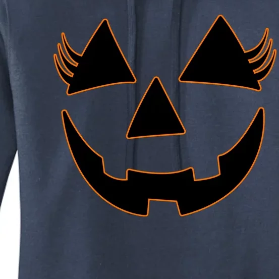 Halloween Jack-O-Lantern With Lashes Women's Pullover Hoodie