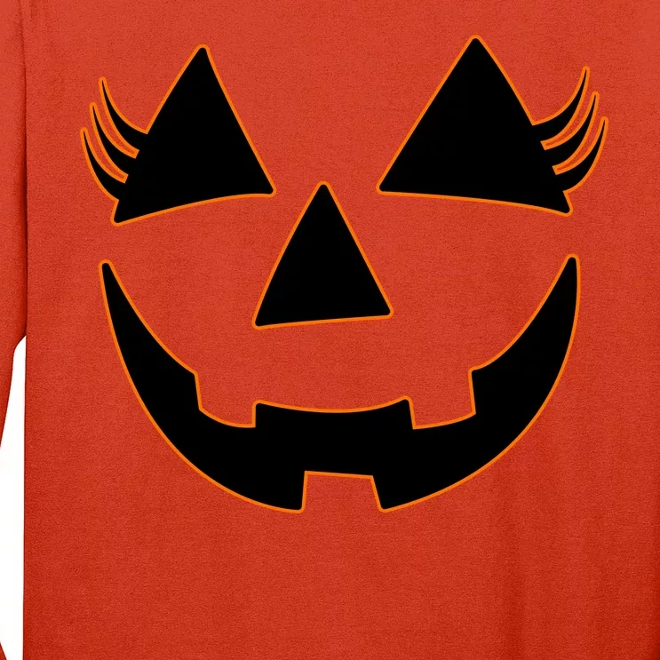 Halloween Jack-O-Lantern With Lashes Long Sleeve Shirt