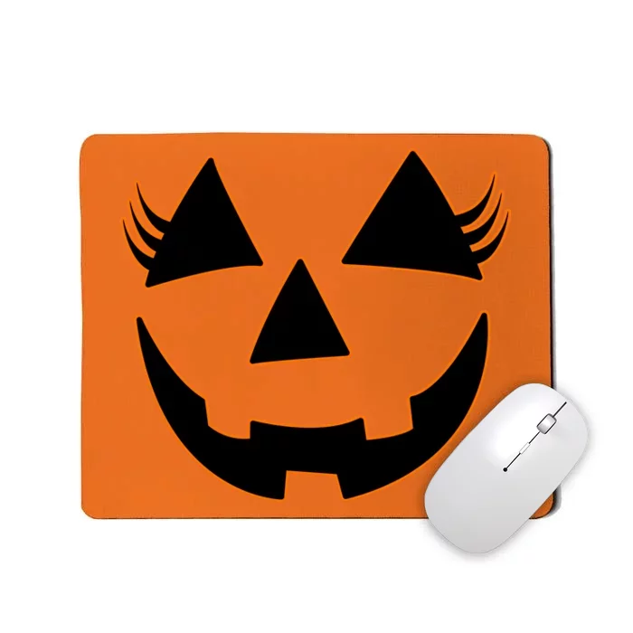 Halloween Jack-O-Lantern With Lashes Mousepad