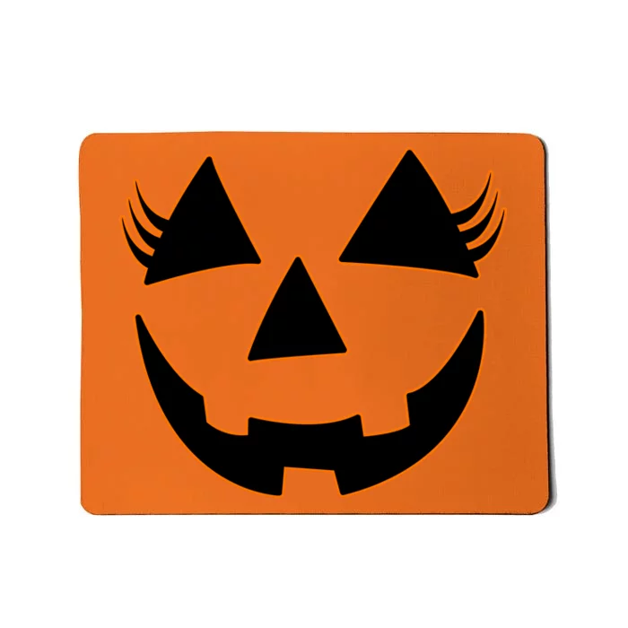 Halloween Jack-O-Lantern With Lashes Mousepad