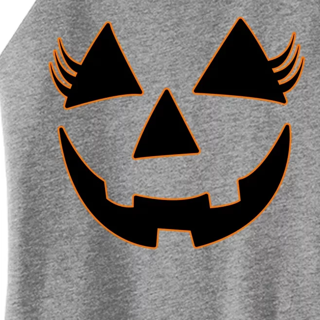 Halloween Jack-O-Lantern With Lashes Women’s Perfect Tri Rocker Tank