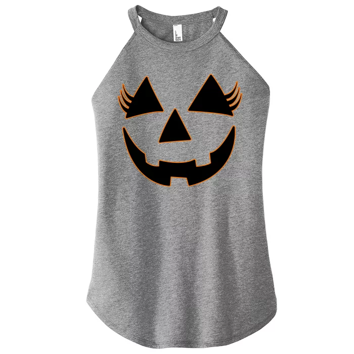 Halloween Jack-O-Lantern With Lashes Women’s Perfect Tri Rocker Tank