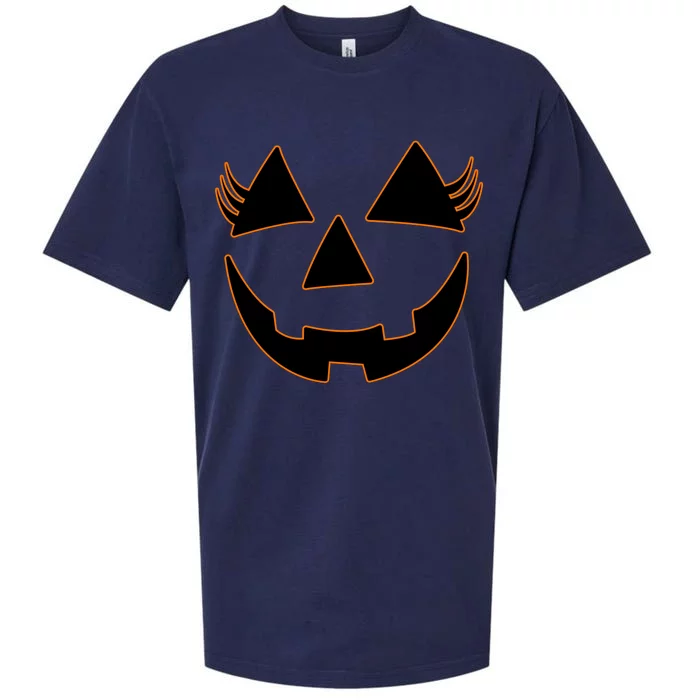 Halloween Jack-O-Lantern With Lashes Sueded Cloud Jersey T-Shirt