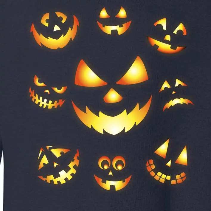 Halloween Jack O'Lantern Pumpkin Faces Toddler Sweatshirt