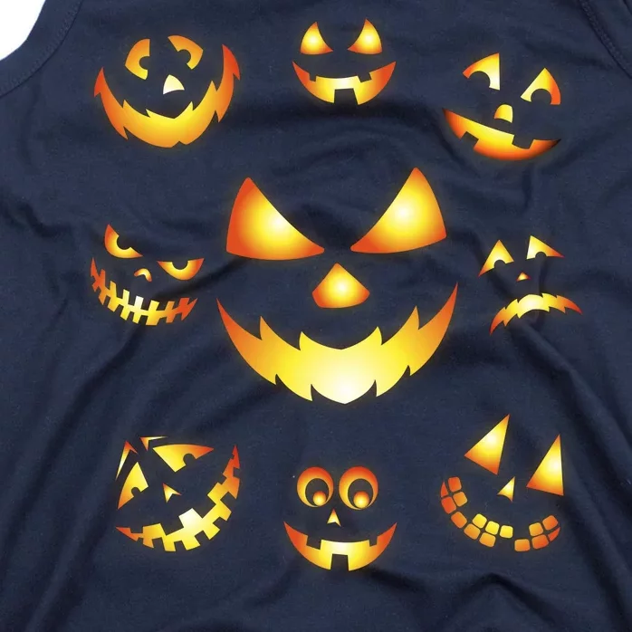 Halloween Jack O'Lantern Pumpkin Faces Tank Top