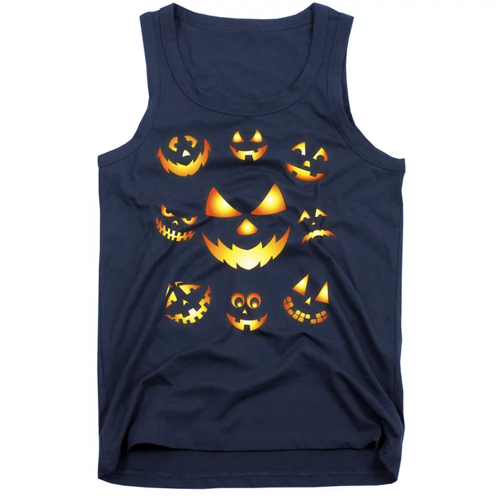 Halloween Jack O'Lantern Pumpkin Faces Tank Top