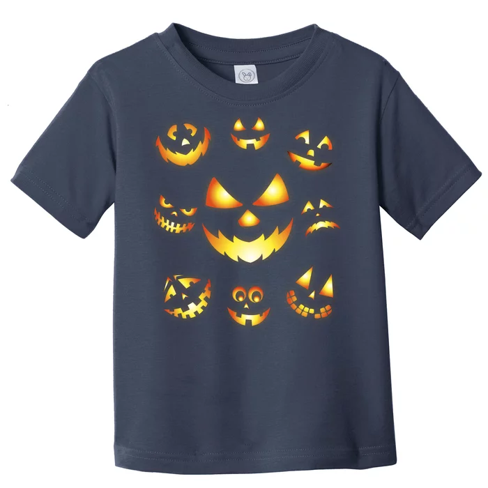 Halloween Jack O'Lantern Pumpkin Faces Toddler T-Shirt