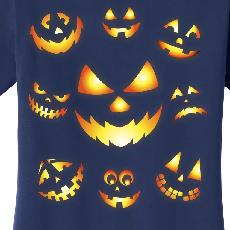 Halloween Jack O'Lantern Pumpkin Faces Women's T-Shirt