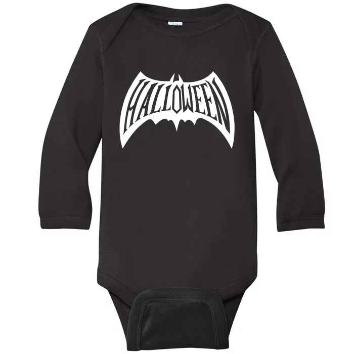 Halloween Man Bat Logo Baby Long Sleeve Bodysuit