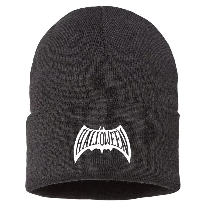 Halloween Man Bat Logo Sustainable Knit Beanie