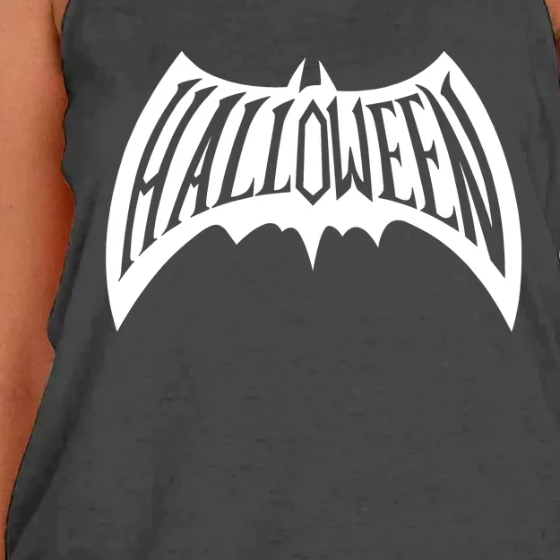 Halloween Man Bat Logo Women's Knotted Racerback Tank