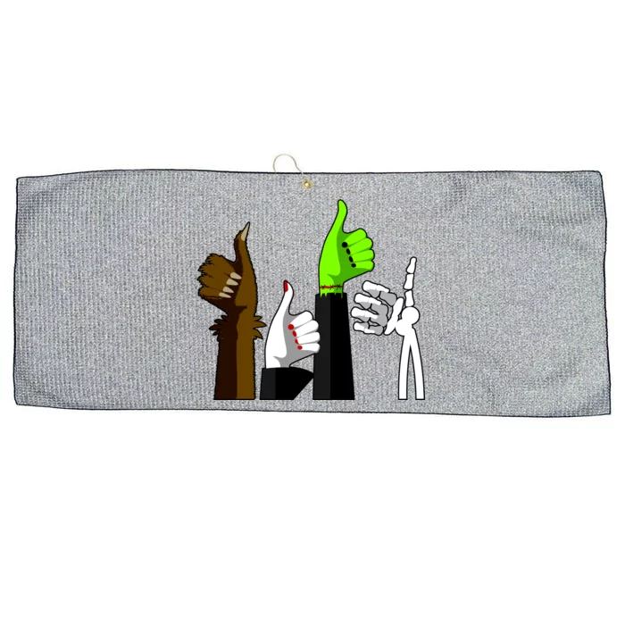 Halloween Monsters Thumps Up Large Microfiber Waffle Golf Towel