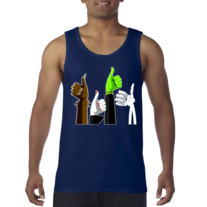 Halloween Monsters Thumps Up Tank Top