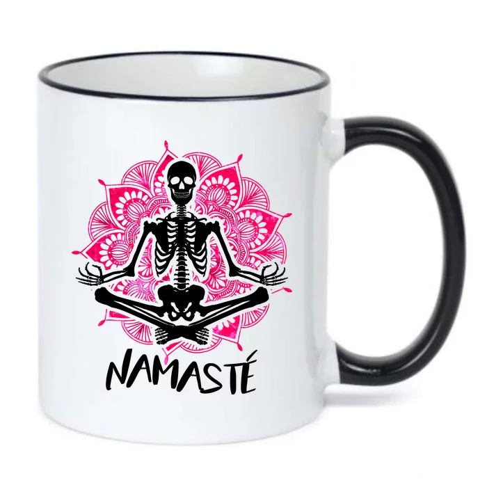 Halloween Namaste Skeleton Black Color Changing Mug