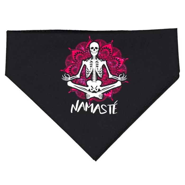 Halloween Namaste Skeleton USA-Made Doggie Bandana