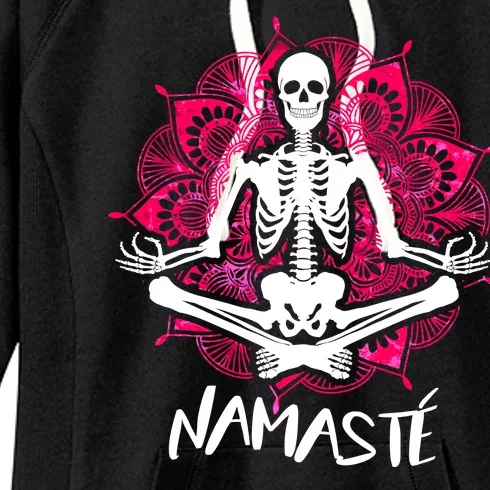 Halloween Namaste Skeleton Women's Fleece Hoodie