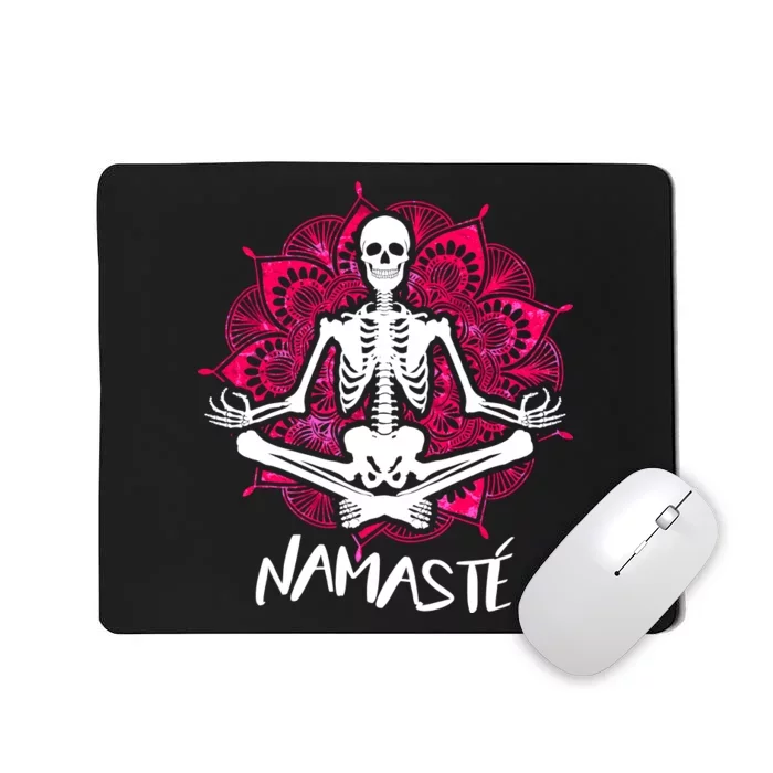 Halloween Namaste Skeleton Mousepad