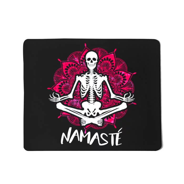 Halloween Namaste Skeleton Mousepad