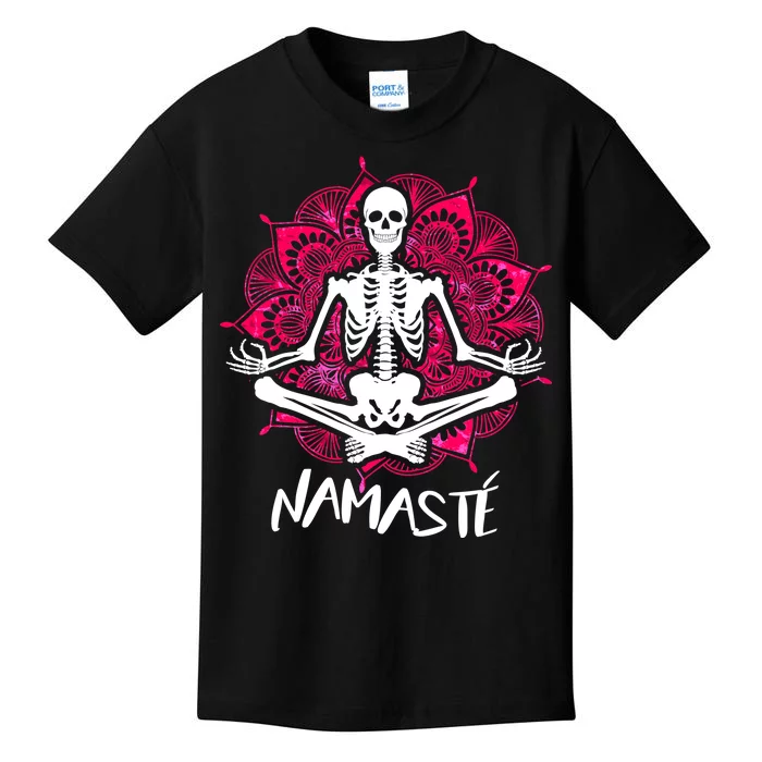 Halloween Namaste Skeleton Kids T-Shirt