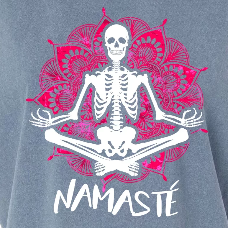 Halloween Namaste Skeleton Garment-Dyed Women's Muscle Tee