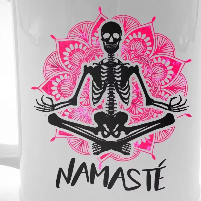 Halloween Namaste Skeleton Front & Back Beer Stein