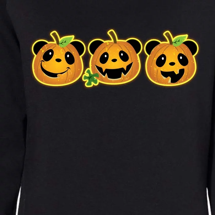 Halloween Panda Pumpkins Womens California Wash Sweatshirt