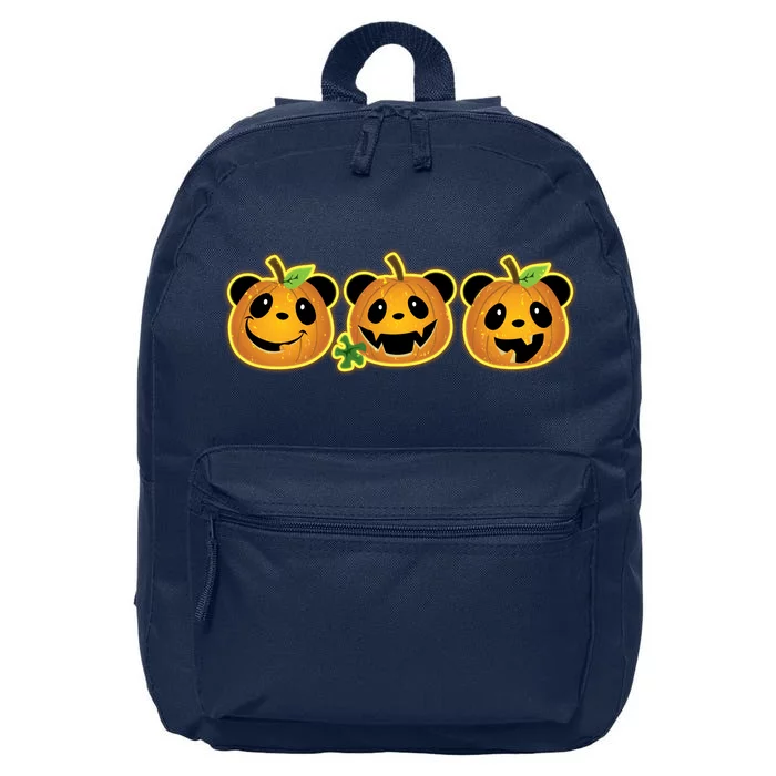 Halloween Panda Pumpkins 16 in Basic Backpack