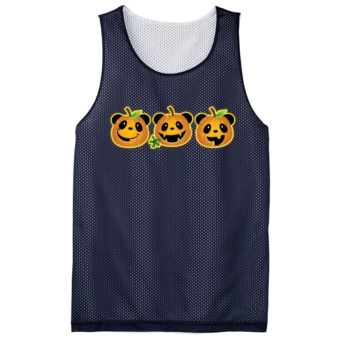 Halloween Panda Pumpkins Mesh Reversible Basketball Jersey Tank