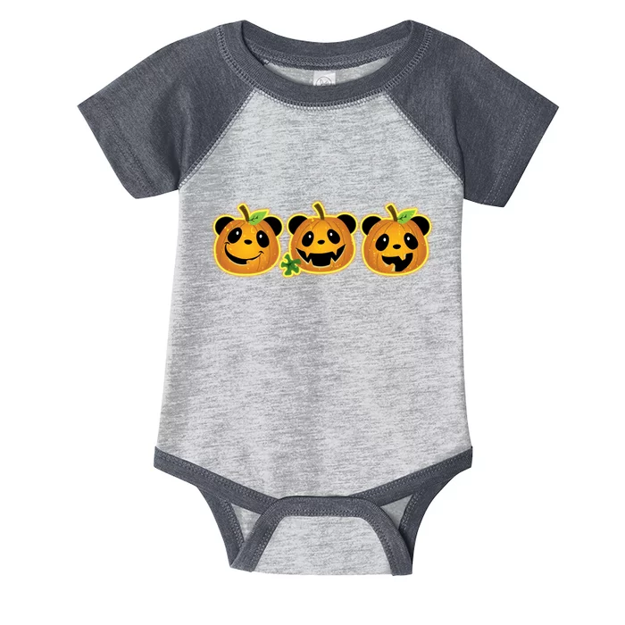 Halloween Panda Pumpkins Infant Baby Jersey Bodysuit