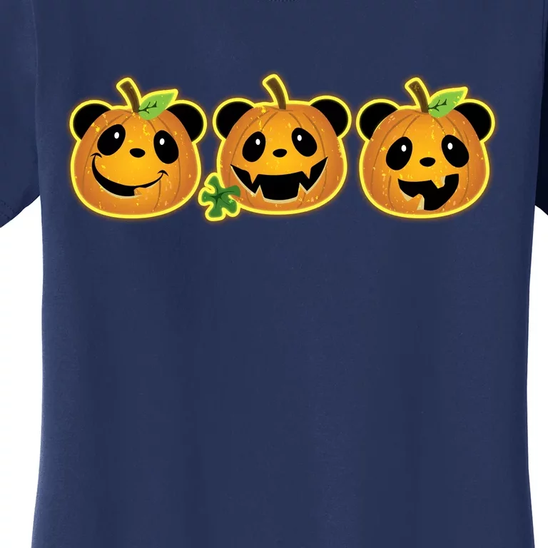 Halloween Panda Pumpkins Women's T-Shirt