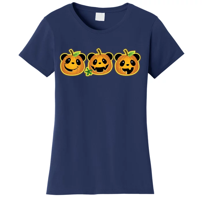 Halloween Panda Pumpkins Women's T-Shirt